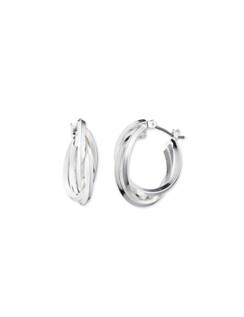 Anne Klein Silver-Tone Silver-Tone Multi Hoop Earrings