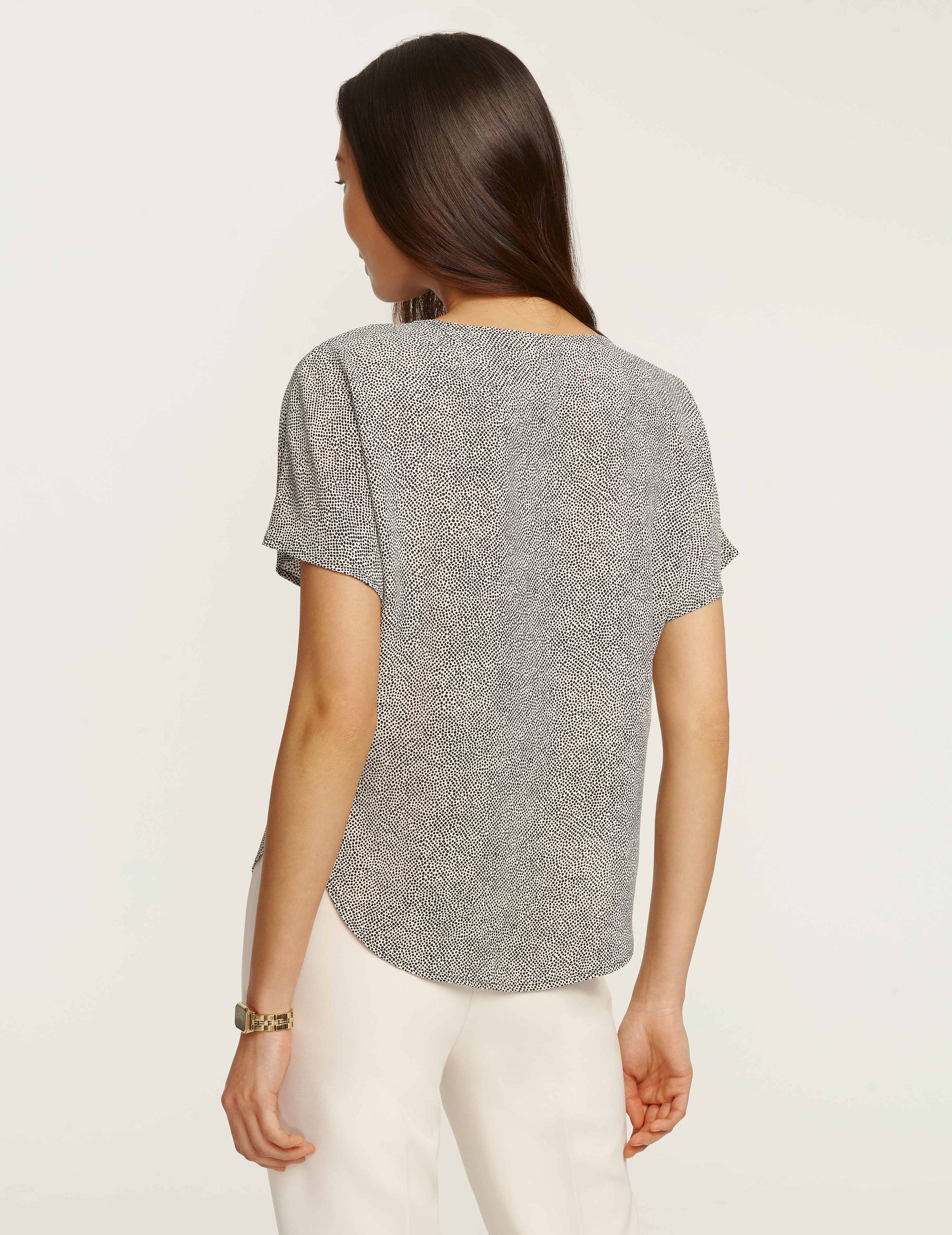 Anne Klein  Rambling Mini Dot Bateau Blouse