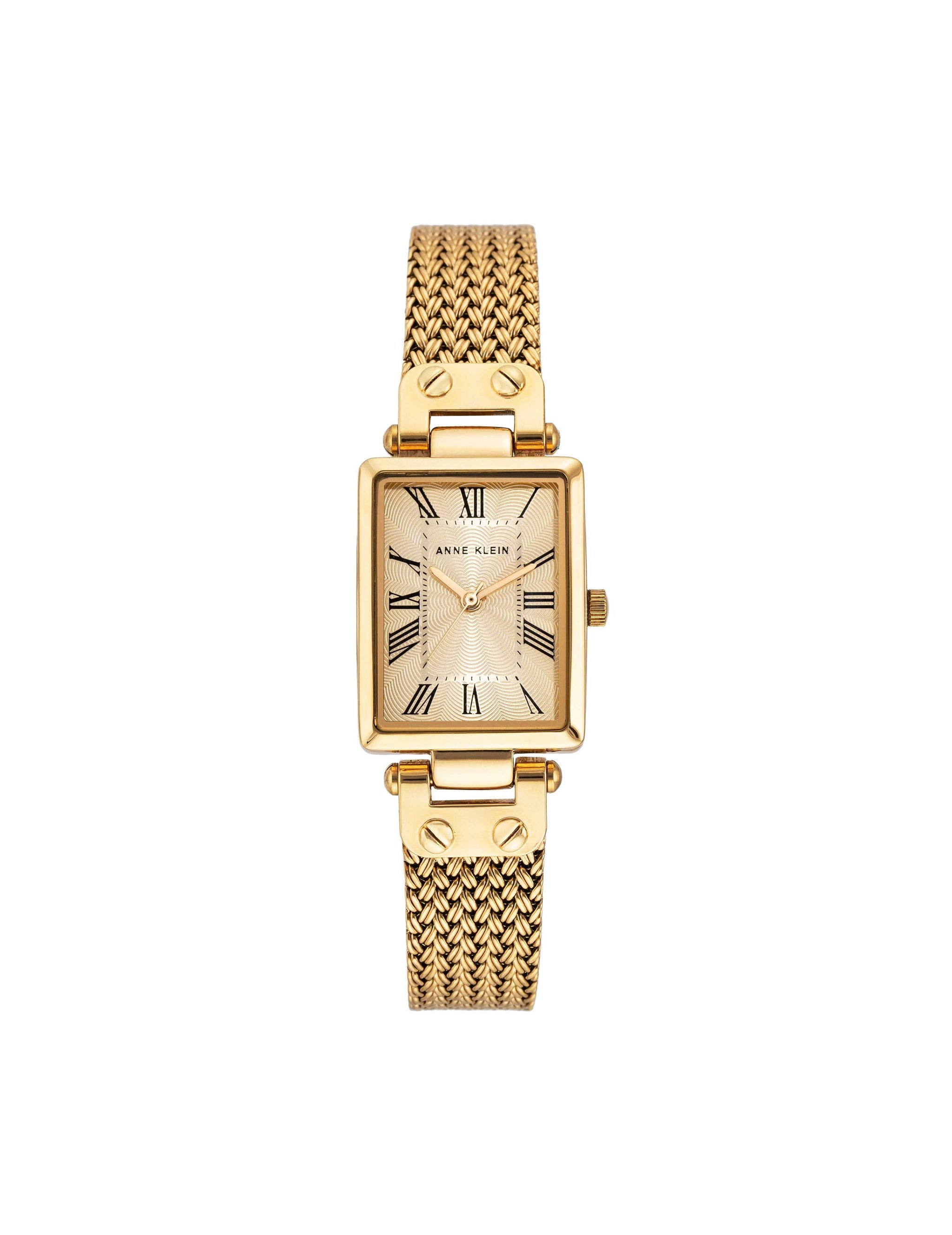 Rectangular Case Mesh Bracelet Watch Gold-Tone | Anne Klein