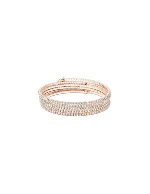 Anne Klein Rose-Gold Multi-Row Crystal Coil Bracelet