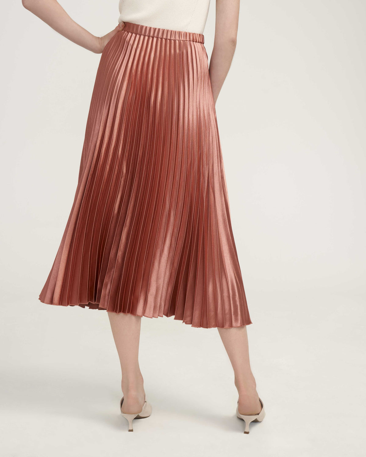 Anne Klein  Satin Pleated Maxi Skirt- Sale