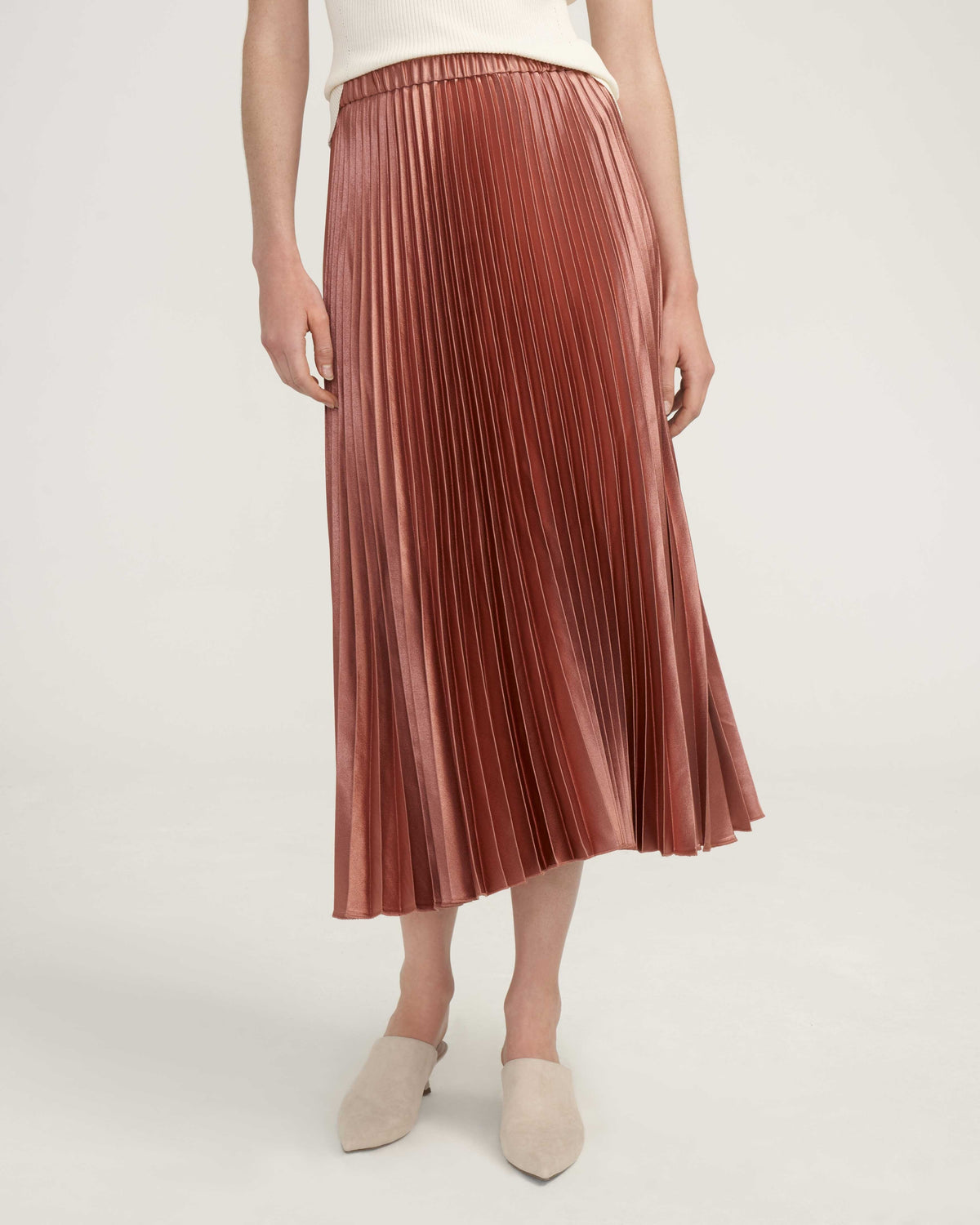 Anne Klein  Satin Pleated Maxi Skirt- Sale