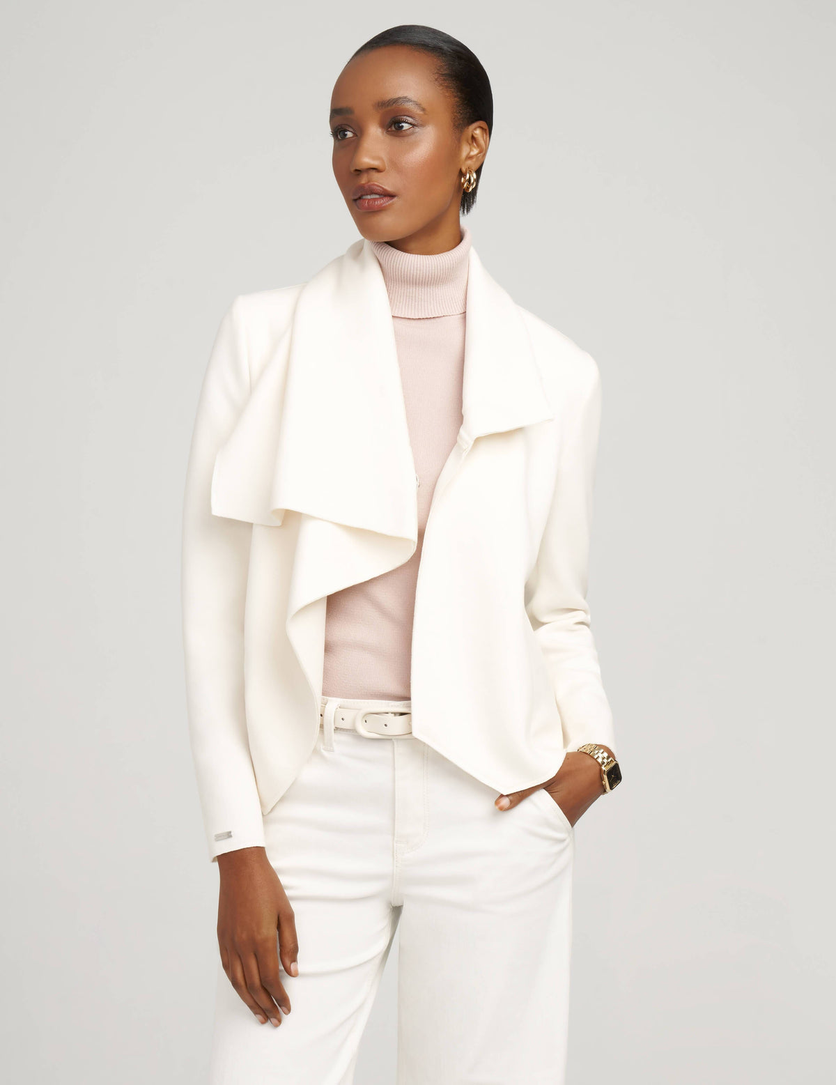 Anne Klein  Scuba Asymmetric Front Jacket- Sale