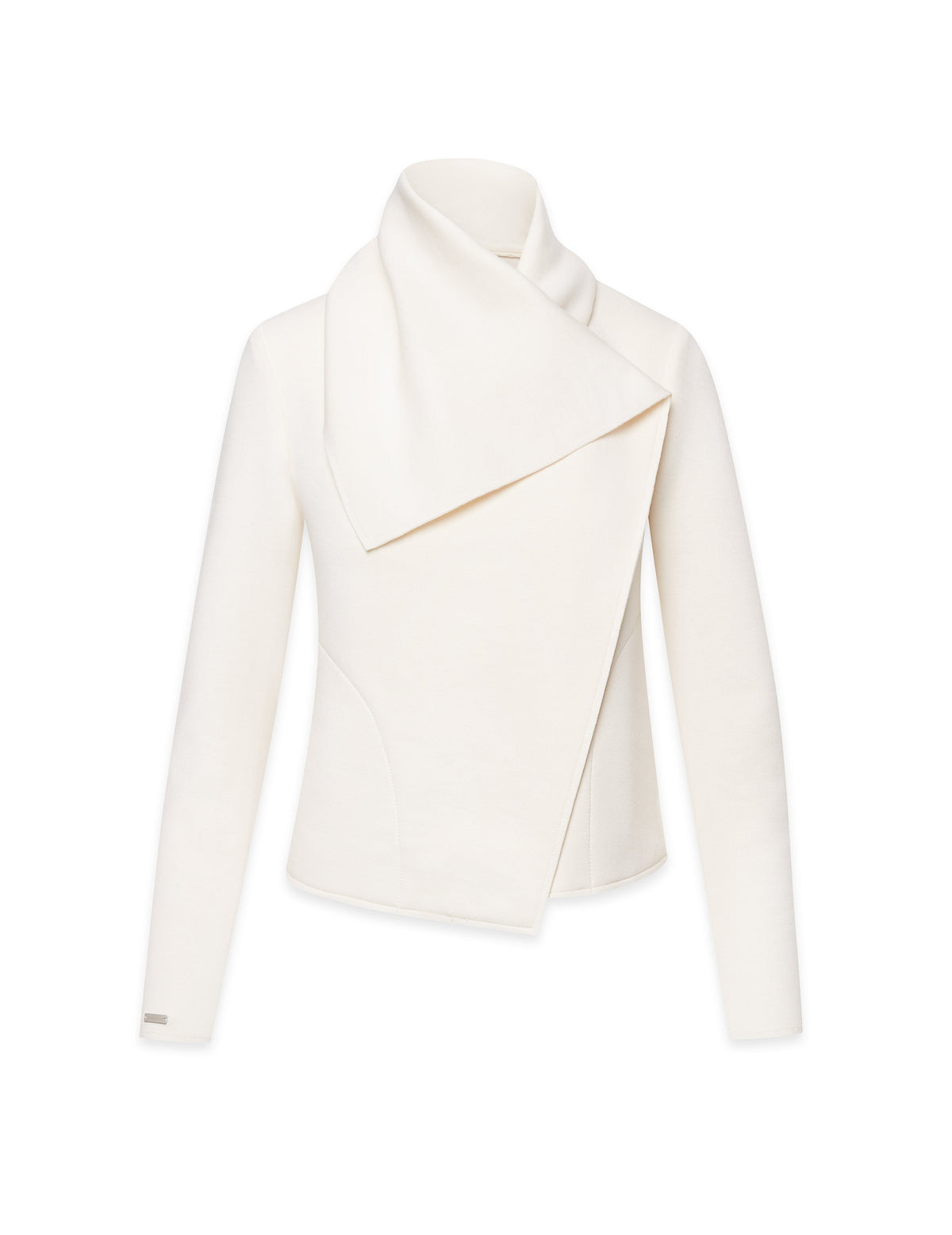 Anne Klein Anne White Scuba Asymmetric Front Jacket- Clearance