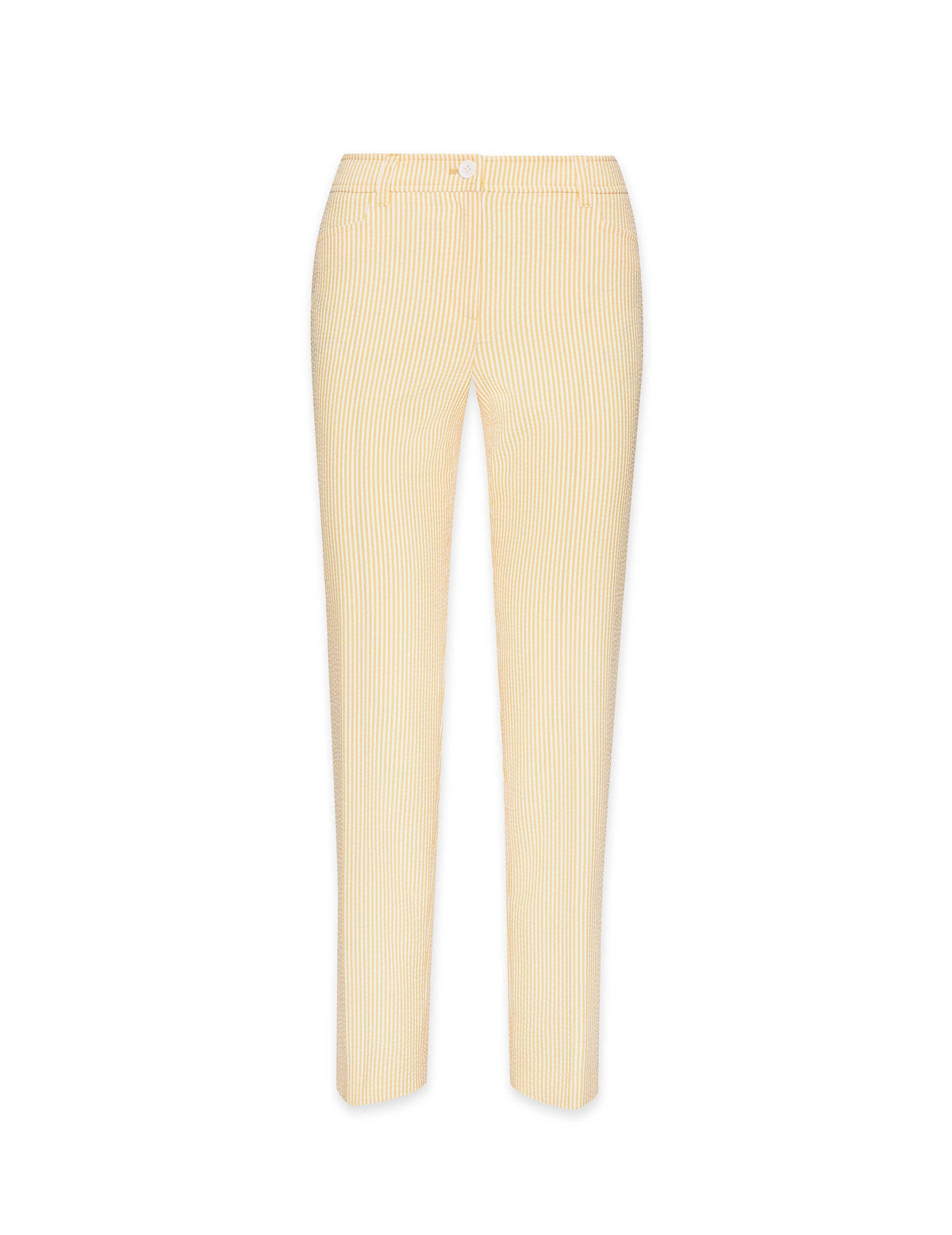 Anne Klein Mondrian Yellow/White Seersucker Frog Pocket Pant- Sale