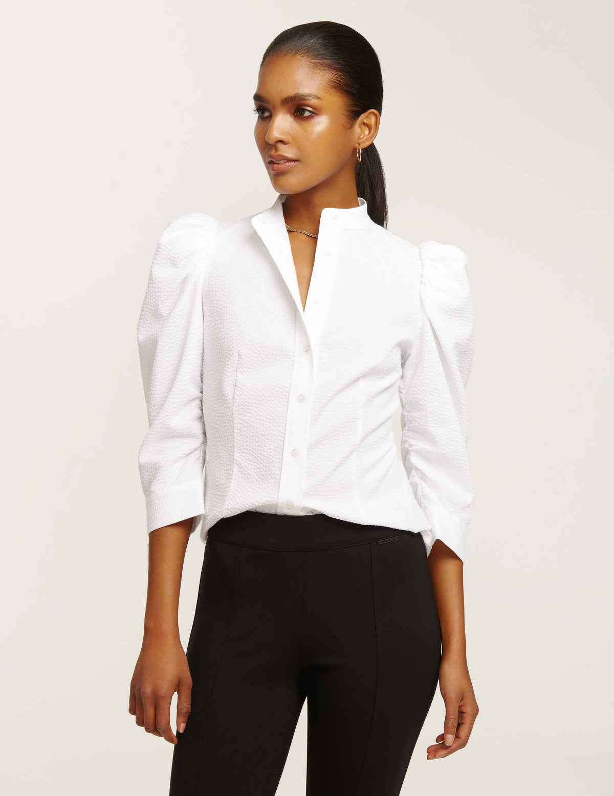 Anne Klein  Puff Sleeve Button Down- Sale