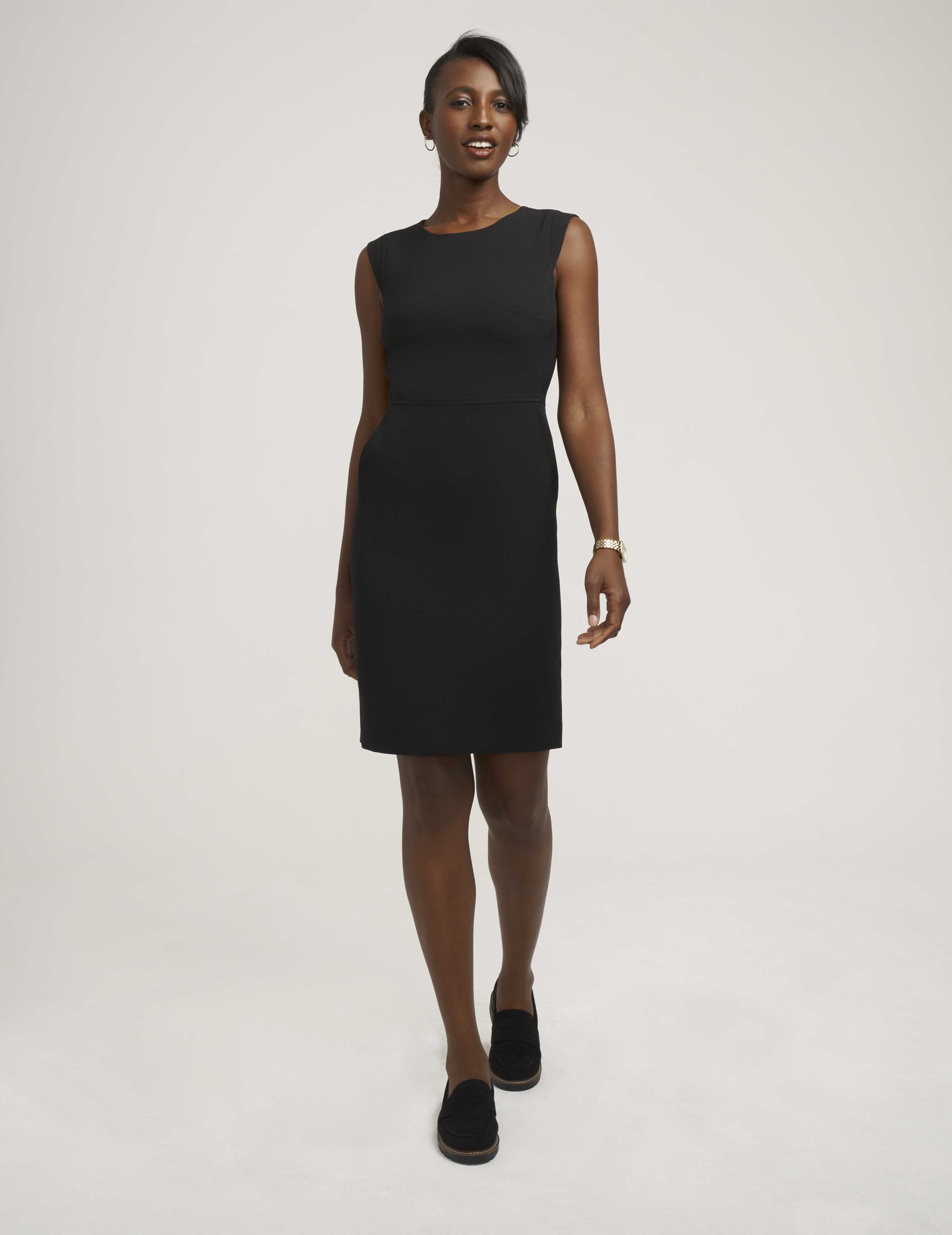 Anne Klein Crepe Sheath Dress, 8 / Black