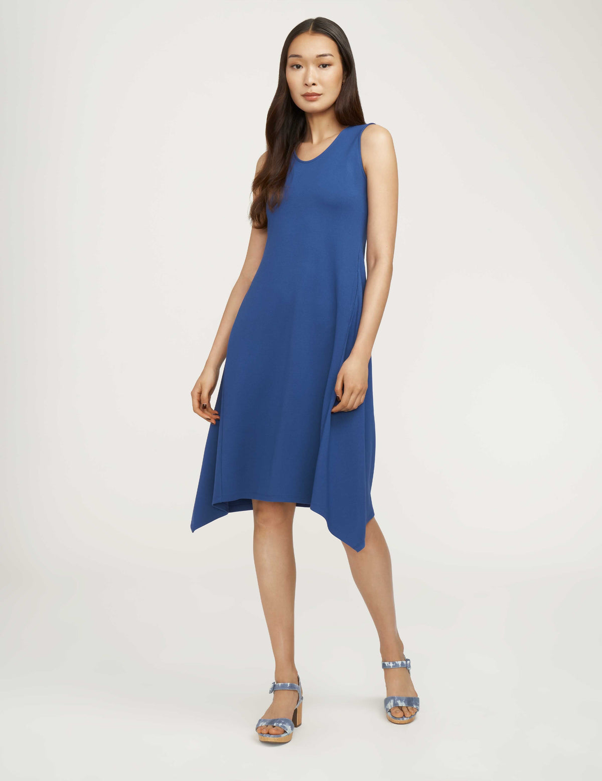 Anne Klein Magritte Blue Serenity Knit Gusset Dress- Clearance
