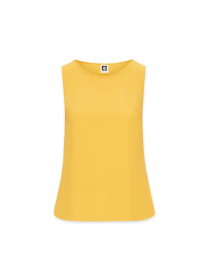 Anne Klein Mondrian Yellow Solid Sleeveless Shell- Sale