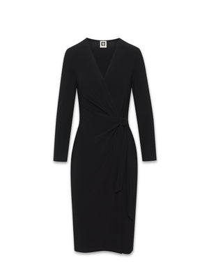 Faux Wrap Dress in Black | Anne Klein Faux Wrap Dress in Black | Anne Klein