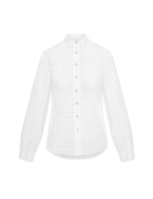 Anne Klein  Cotton Eyelet Blouse- Clearance