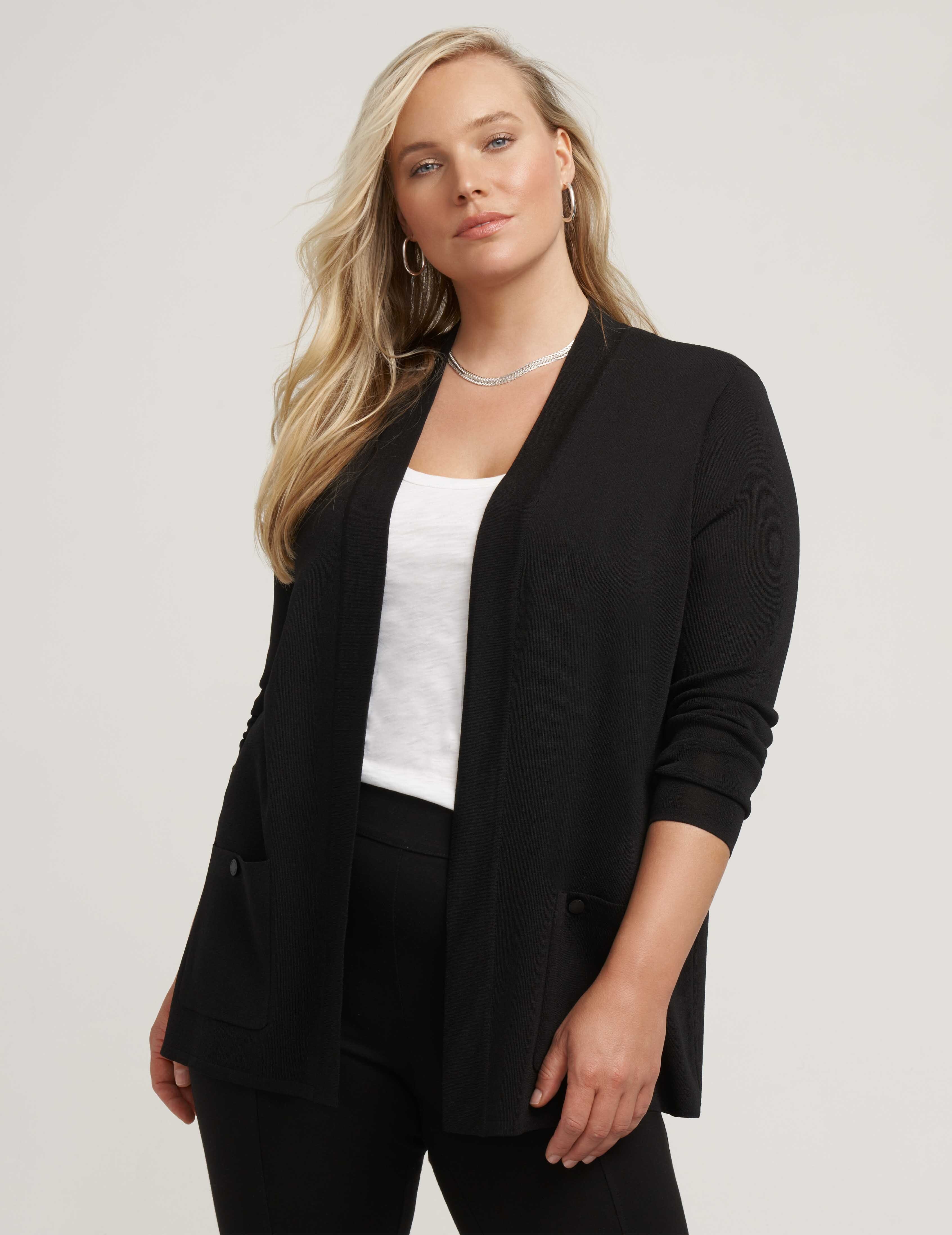 Anne Klein Plus Size Two Pocket Malibu Cardigan