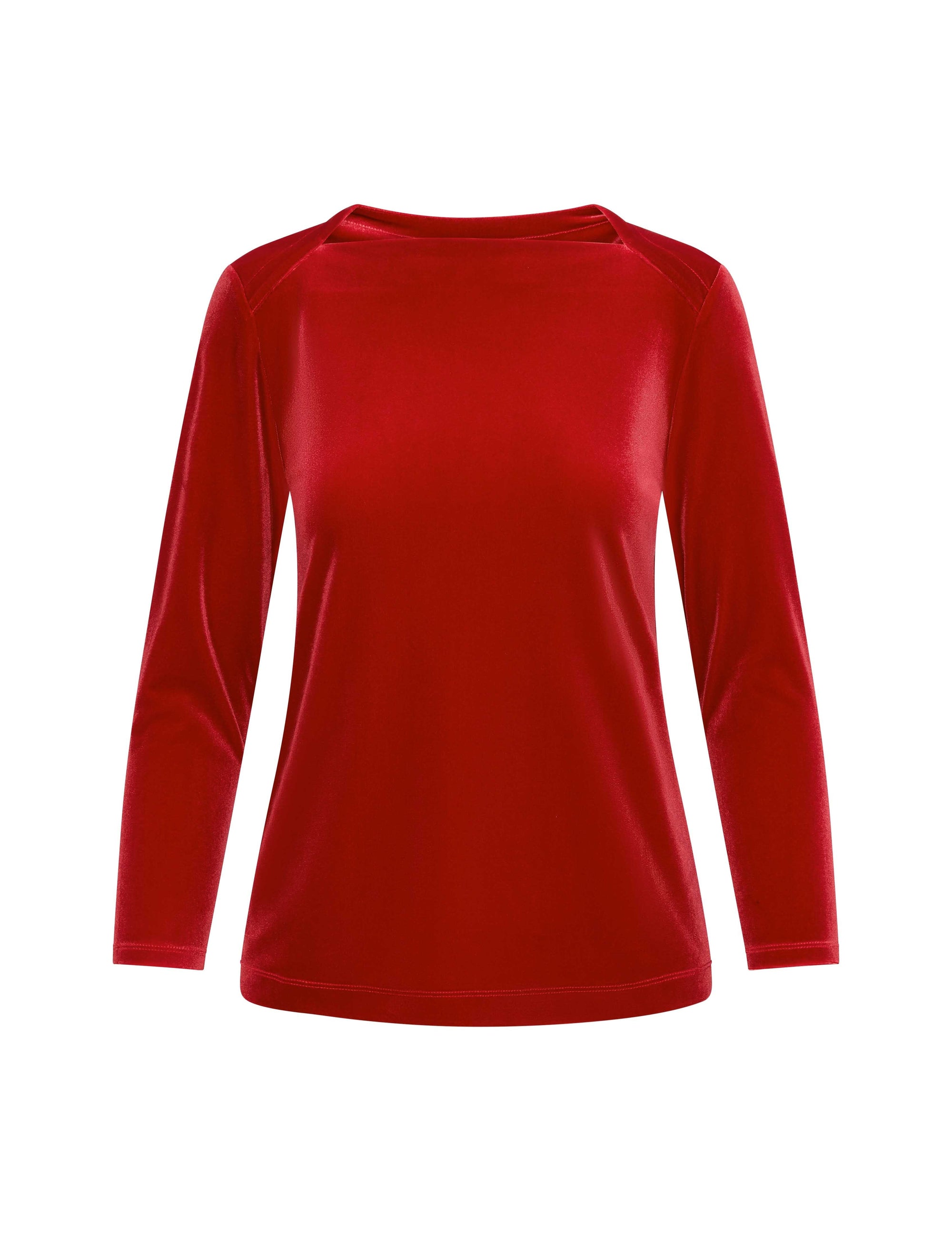 Anne Klein Titian Red Velour Envelope Top- Clearance