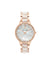 Anne Klein White&Rose Gold-Tone Marbleized Resin Bracelet Watch